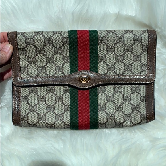 Vintage Gucci Leather Coated Canvas Clutch (Real) - Picture 8 of 8